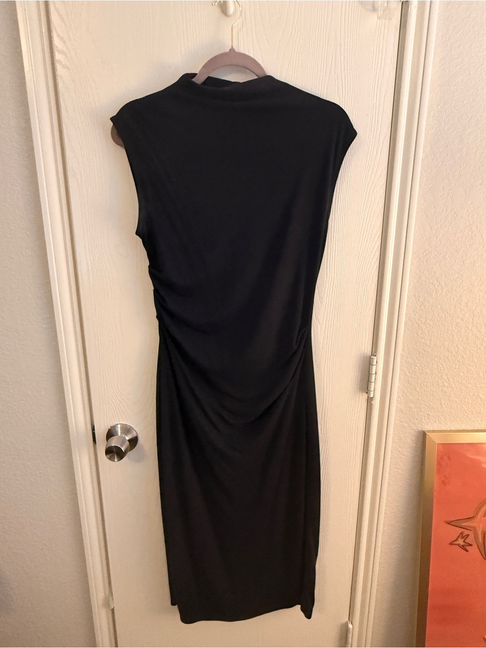 Old Navy Black Sleeveless Ruched Midi Dress